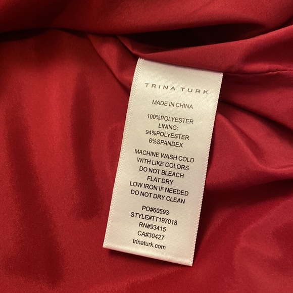 Like New Trina Turk Mai Tai Red Lace Dress Size 8 - Picture 9 of 11